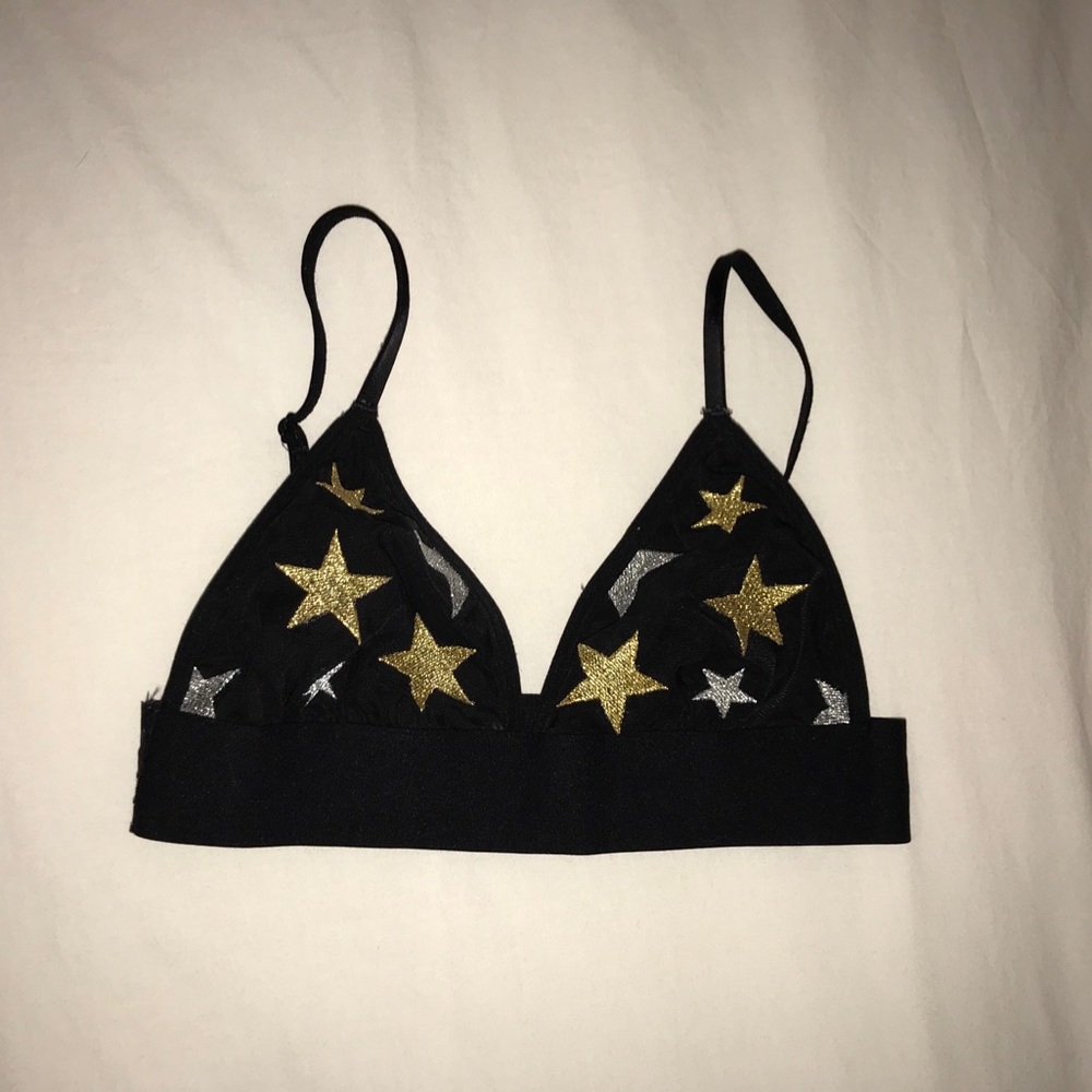 PINK Black Star Bralette